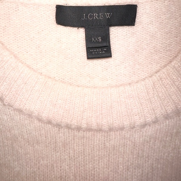 J. Crew Merino Wool Diagonal Ruffle Pullover Sweater Pink SZ XXS - Picture 13 of 15